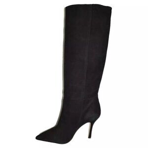 New! Larroudé Kate Tall Boot In Black Suede Size 8 DD480